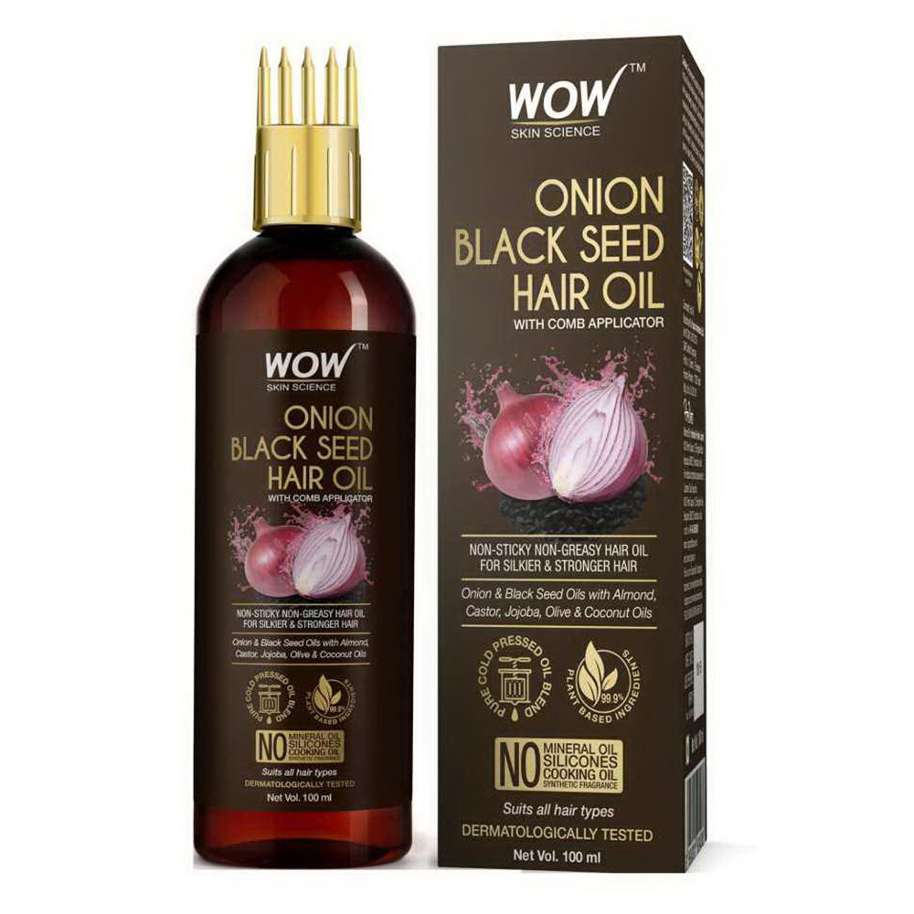 Wow Skin Science Onion Black Seed Oil for Hair Fall Control and Growth 3.38Oz (100ml)